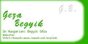 geza begyik business card